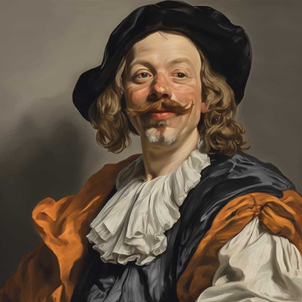 Ο άνθρωπος με καπέλο και παλιά ρούχα σε ζωγραφικό πορτρέτο, εκφράζει δημιουργική και καλλιτεχνική εξέλιξη.